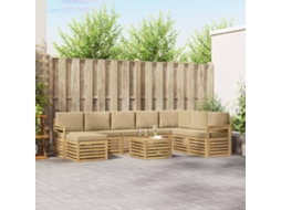 Vidaxl Conjunto De Sofás Para Exterior 7 Pcs Branco E Bege