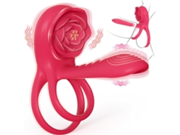 Anel Peniano Manga Peniana Com Estimulador Clitoriano Rosa, Vibrador Para Casais Para Prazer No Ponto G