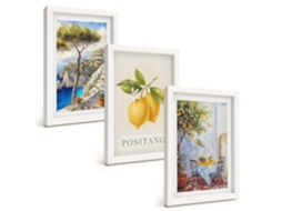 Composição De Quadros Vistas De Positano Com Limões Espelharte (3 Peças 20x30 Cm)