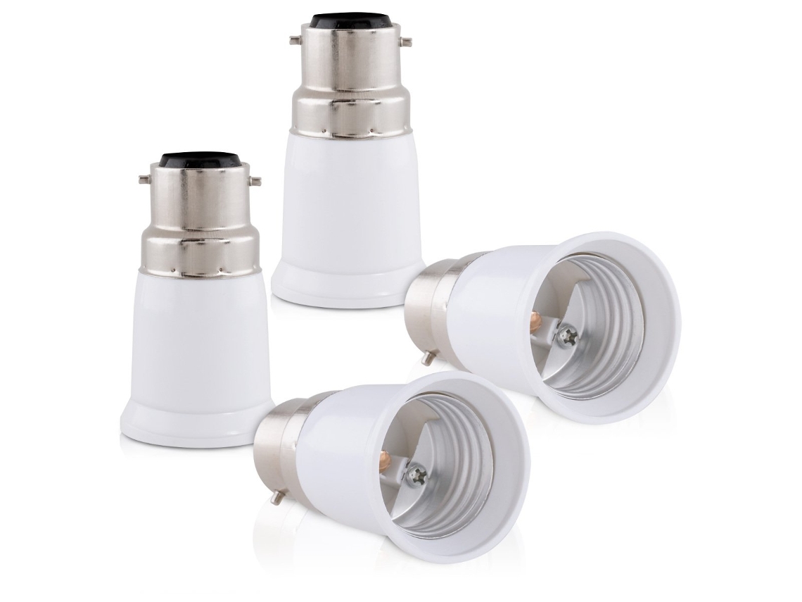 4x Adaptador De Soquete Conversor De Soquete B22 Para E27 Adaptador De Suporte Para Lâmpada De Bayoneta Para Lâmpadas Led E Halógenas Btforus
