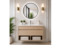 Móvel De Casa De Banho Suspenso Com Lavatório Extraplano Origenbath Nebari Sem Espelho 100x40 Cm Estepa