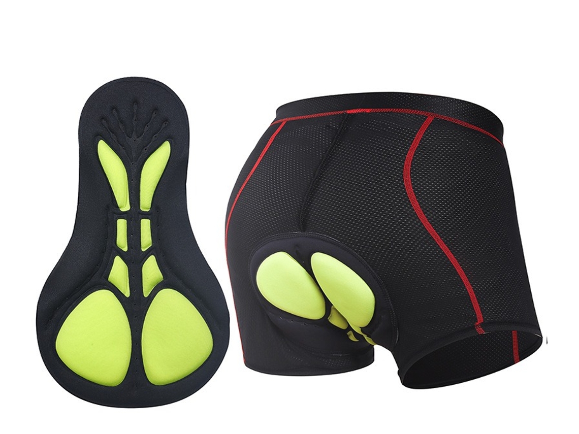 Cueca de ciclismo masculina com assento acolchoado 5D verde SIURN