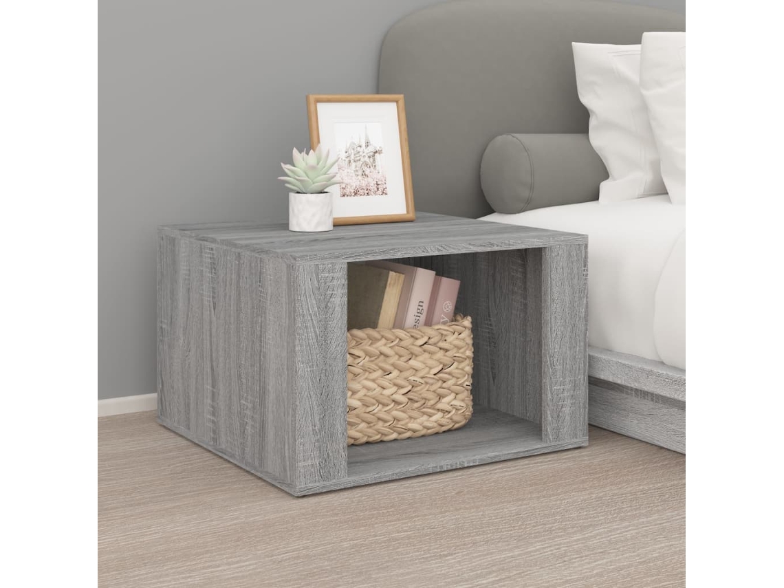 Vidaxl Mesa De Cabeceira 57x55x36 Cm Derivados Madeira Cinzento Sonoma