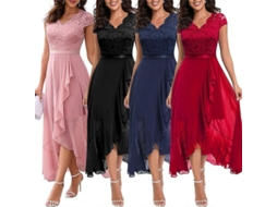 VESTIDOS Elegantes de Noite para Boda, Prom, com Encaje e Cuello V | MARCA