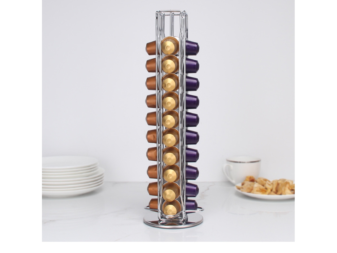 Suporte Giratório De Metal Para Cápsulas Café, Organizador Para Máquina De Café Com Design Reutilizável E Fácil Limpeza