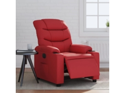 Vidaxl Poltrona Reclinável Elétrica Couro Artificial Vermelho