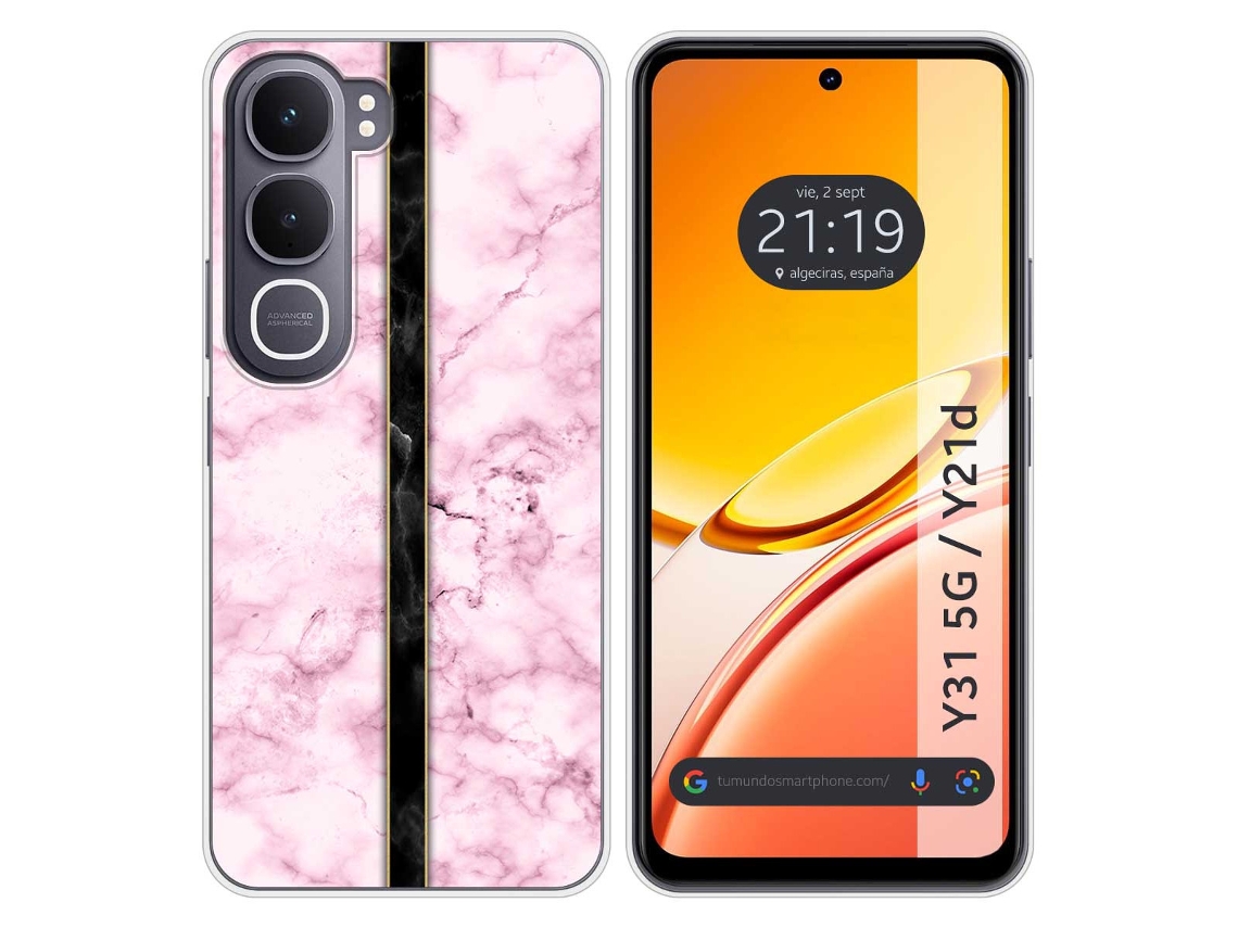 Capa Tumundosmartphone De Silicone Para Vivo Y31 5g / Y21d Com Estampa De Mármore 4 Desenhos