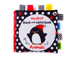 Primerox brinquedo Sensorial Bebê Livro de Tecido Alto Contraste Preto e Branco Educativo Resistente a Rasgos