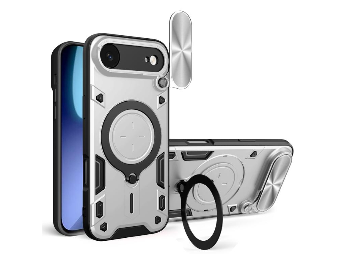 Capa Para Iphone Air - Textura De Cd - Suporte Magnético Deslizante - Proteção Para Câmera