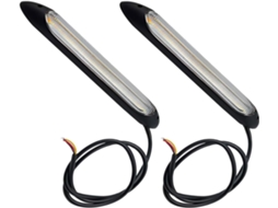 Kit Com 2 Faixas De Led 16, 5cm Para Carros, Em Pvc E Silicone, Luzes Diurnas E Indicadores De Direção, Fáceis De