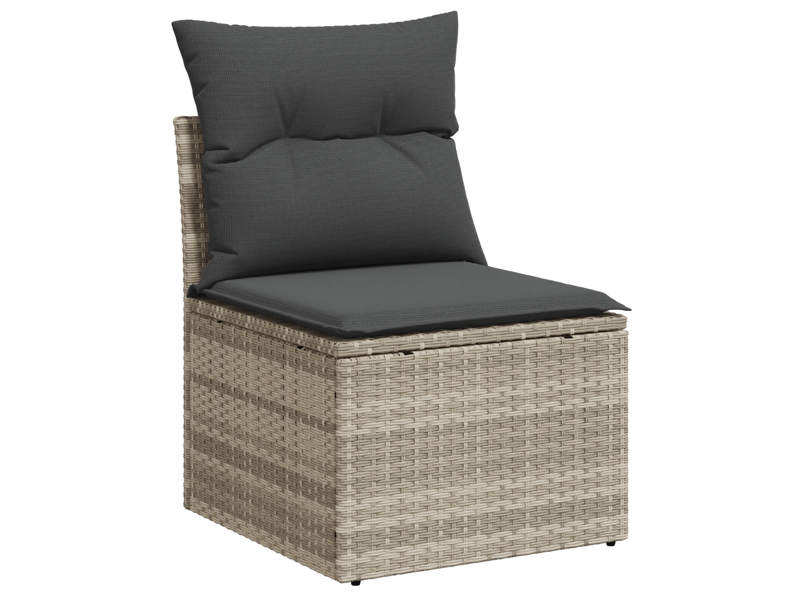 Conjunto 10 Móveis De Jardim Vidaxl Cinzento-claro Vime Pe (289 X 177,5 X 69 Cm)