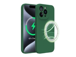 Capa Para Iphone (verde Militar (magnética), Apple 12 Pro Max), Silicone Líquido, Resistente A Quedas, Conexão Magnética Magsafe