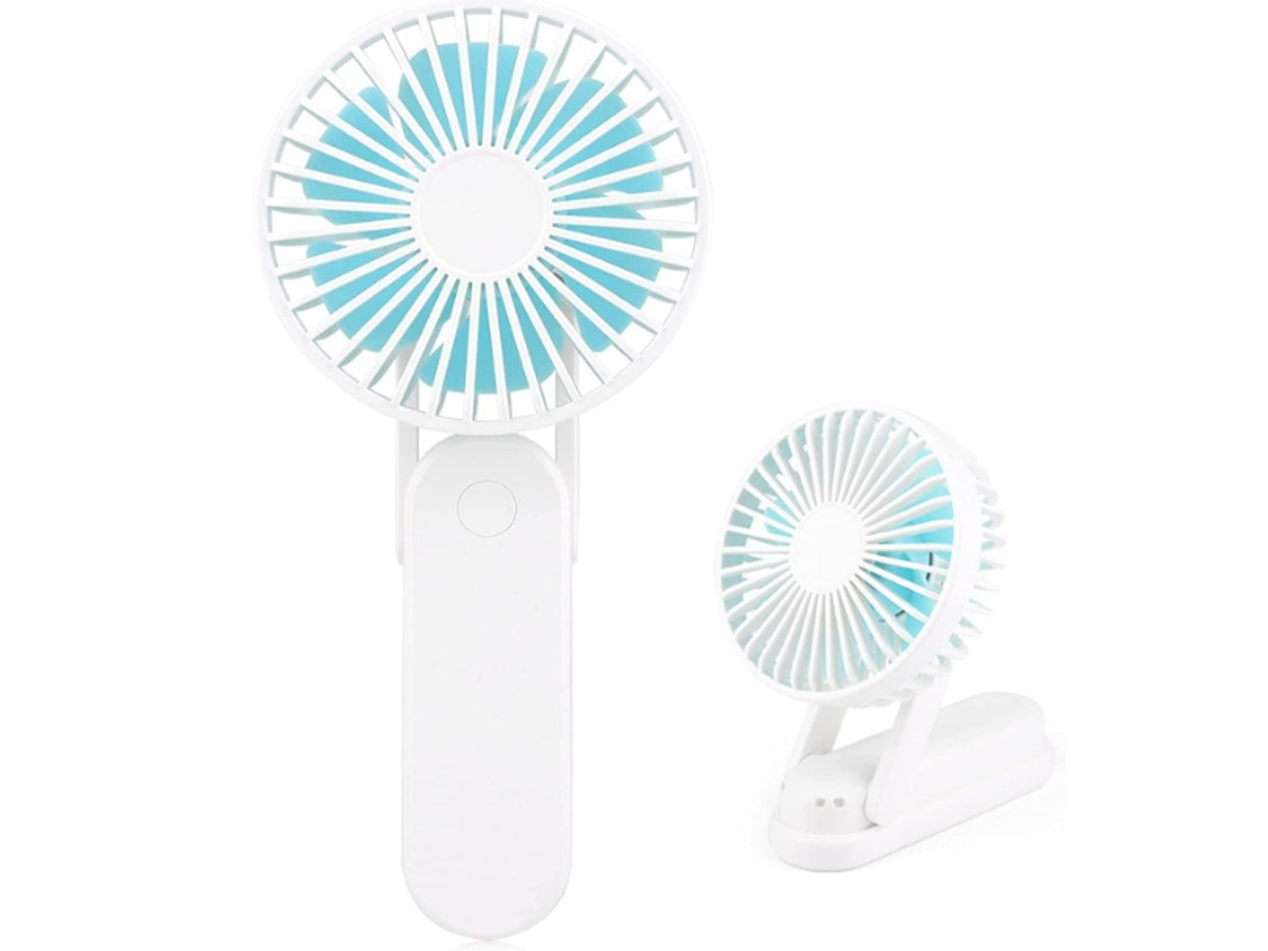 Mini Ventilador Mesa 2500mah 3 Velocidades Dobravel Branco Yizhood