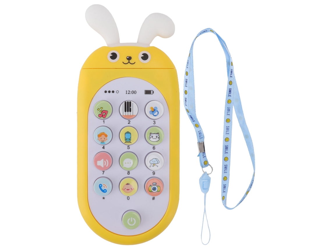 Mali brinquedo de Celular Infantil Musical Multifuncional com Cordão para Bebê Amarelo