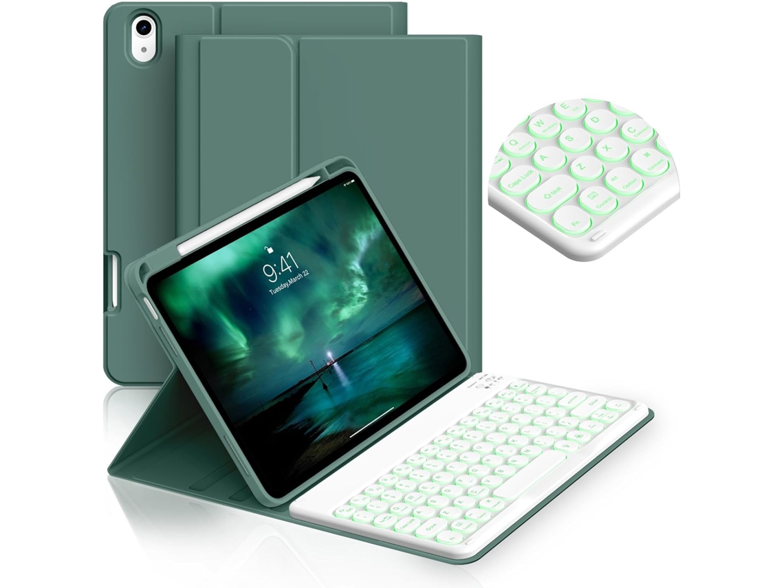 Capa Com Teclado Bluetooth Para Redmi Pad2 11 Polegada (português-verde)