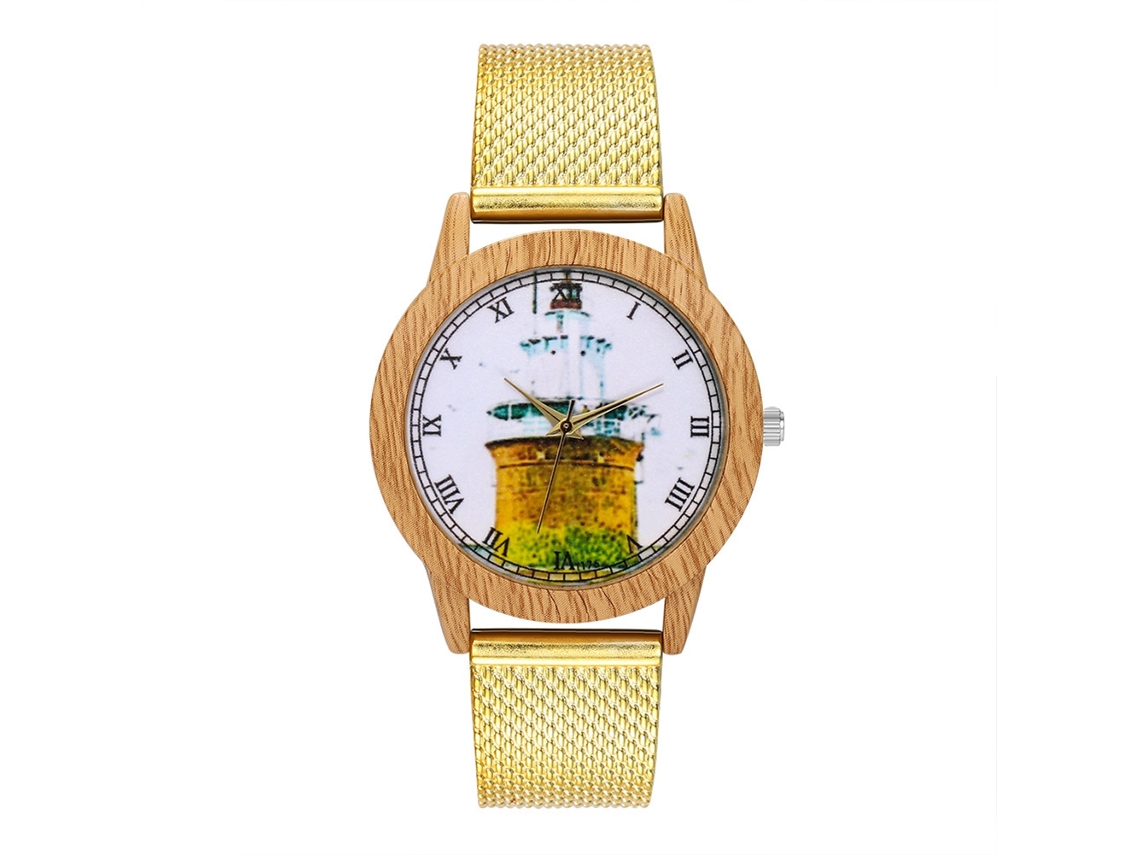 Pulsera De Reloj Liso Moda Coreana Para Hombres Y Mujeres Net T176-f(oro)