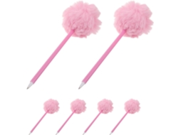 Conjunto De 6 Canetas Esferográficas Pompon Magiclulu: Escrita Macias