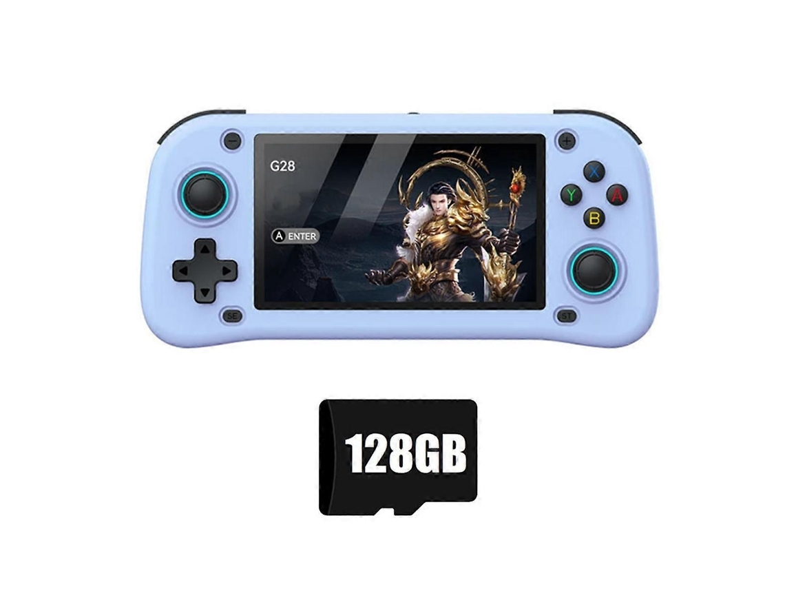 Console de Videogame Portátil Retrô G28, 128 Gb, Tela Hd de 4,3 Polegadas, Azul. GOKOCO