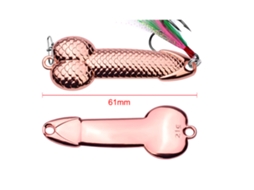 Isca de Pesca com Lure de Pérolas e Penas 21g Ouro Rosa
