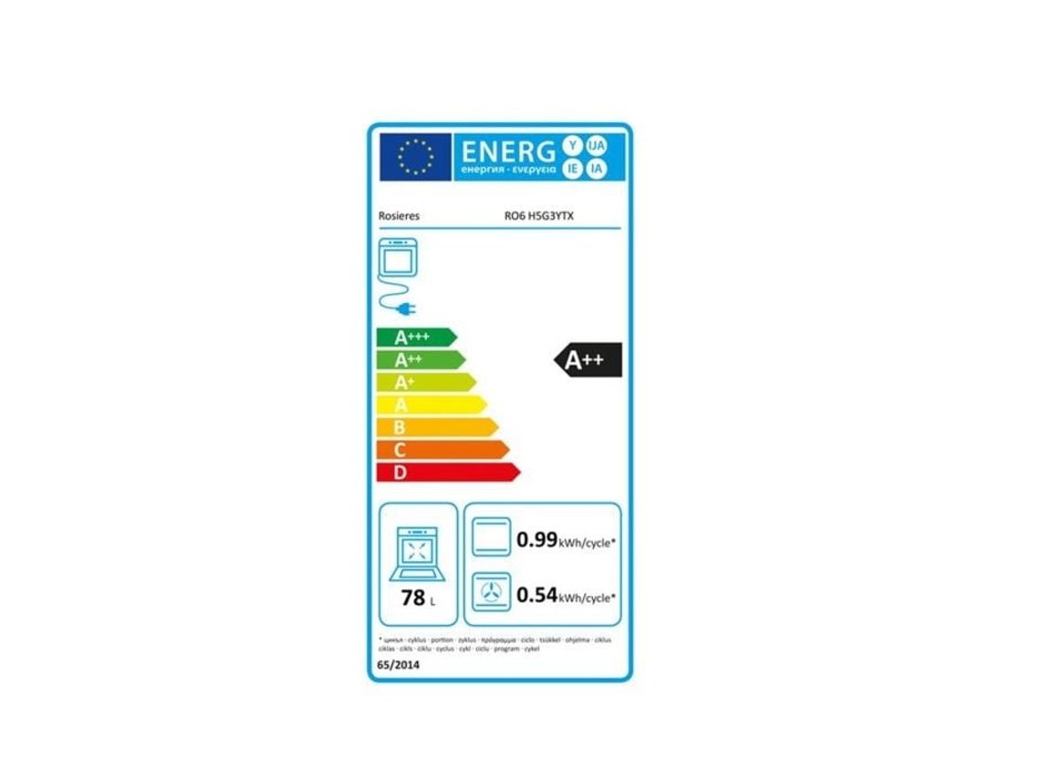 Forno pirolítico embutido de 78 L e 60 cm ROSIERES