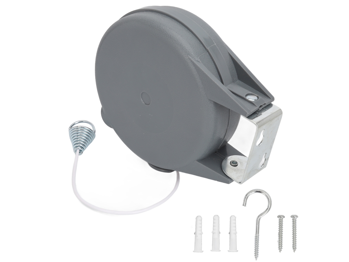 Varal retrátil de 15 m, cabo de PVC e ABS, acessório para máquina de lavar de parede, fácil instalação, Slowmoose