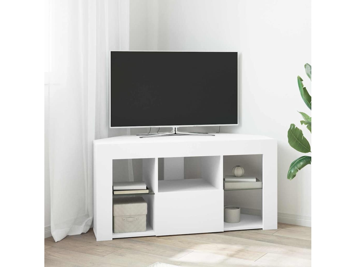 Vidaxl Criado mudo de Led para Tv de Canto Branco 100 X 40 X 50 Cm