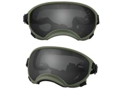 Óculos para Cães Anti uv, Forte Resistência a Impactos, Ajustável, Elástico, Filhotes, Óculos para Cães Grandes, Respirável, Verde e Preto BRILVIBERA