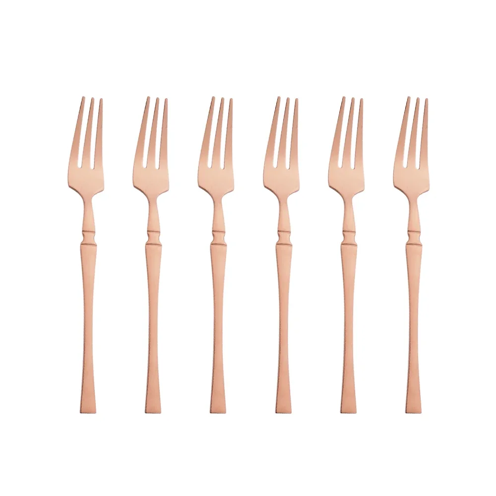 Garfinhos Pequenos de Aço Inoxidável para Frutas, Utensílios de Mesa de Cozinha MDUG (rosa, 6 Peças)