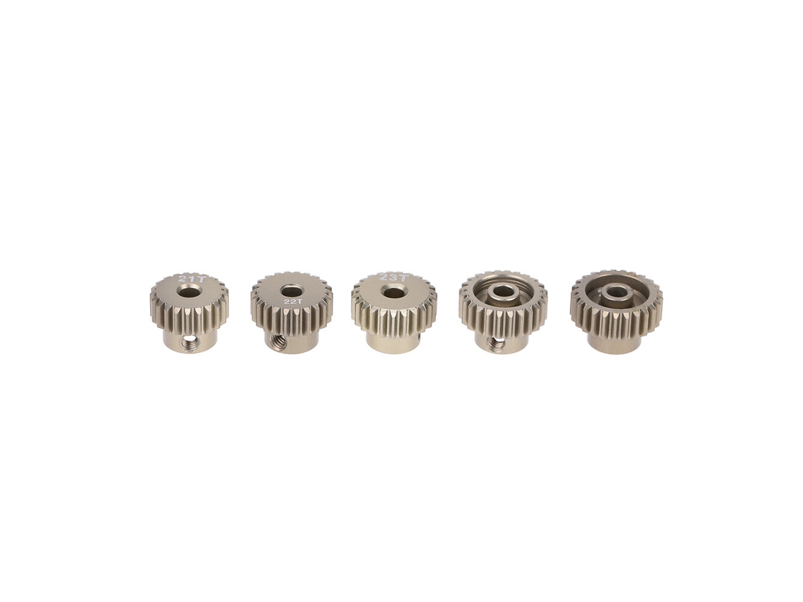 Conjunto de 5 Engrenagens Pinhão 48dp 21t 22t 23t 24t 25t para Motor Brushless de Carro Rc 1/10 MDUG