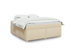 Vidaxl Cama Com Molas/colchão 180x200 Cm Tecido Cor Creme