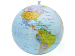 Globo Terrestre Inflável De 40 Cm Com Mapa Geográfico, Brinquedo Balão E Bola Praia Para Crianças Pequenas. -aquaforge