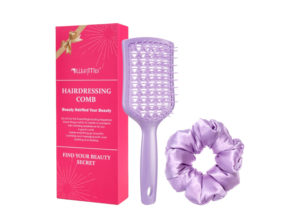 Conjunto De Pente De Exame Com Massageador De Couro Cabeludo Conjunto De Presente Com 2 Peças Brilvibera