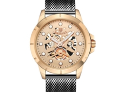 Reloj De Cuarzo Moda Con Correa De Malla Acero Inoxidable (oro Rosa Negro)