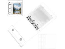 Pasta transparente Sosoport A8 com 3 argolas, bolsa organizadora e segura para documentos, ideal para viagens.