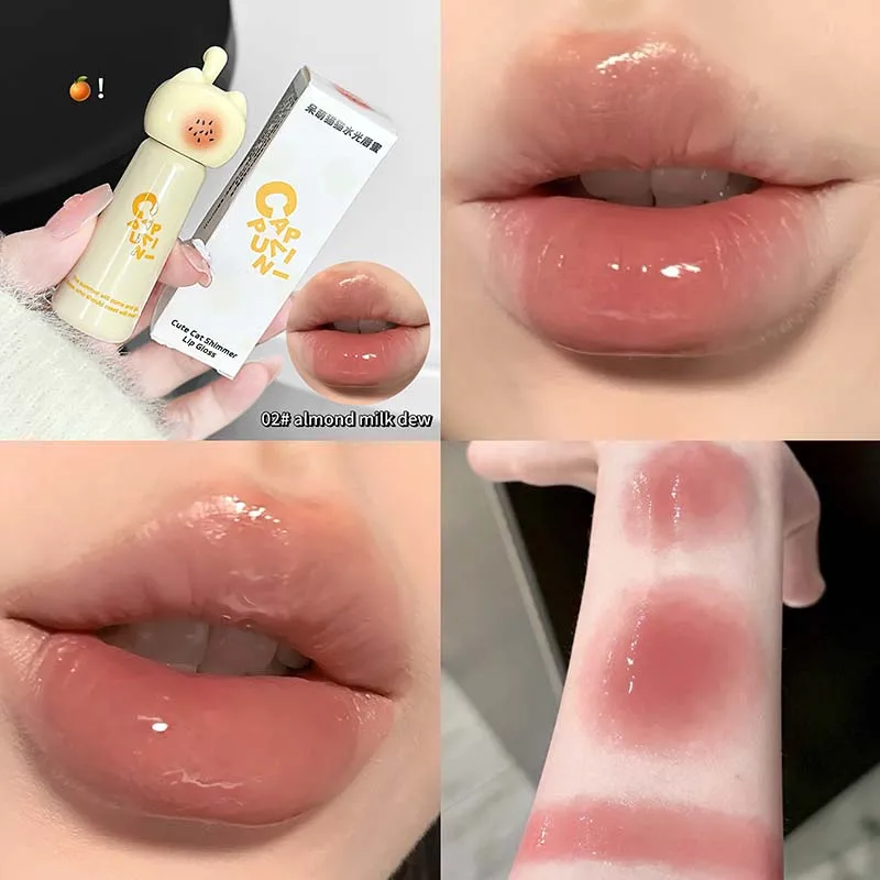 Gloss Labial Com Tema De Gato, Hidratante, Suave, De Longa Duração E Fácil De Aplicar.