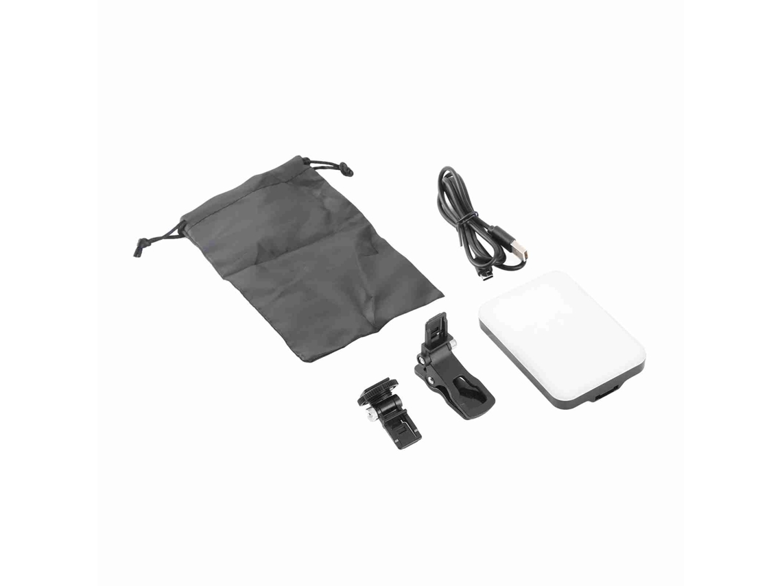 Luz Led Portátil Para Videoconferência Clip-on Ajustável 2500k-6500k Com Clip E Adaptador Cold Shoe