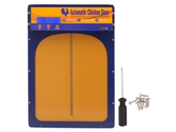 Porta Automática de Galinheiro com timer, tela HD de alumínio, bateria S/MARCA