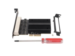 Placa Ethernet HURRISE Pcie 4 Portas Rj45 Gigabit 10/100/1000/25000 Mbps Gaming Office