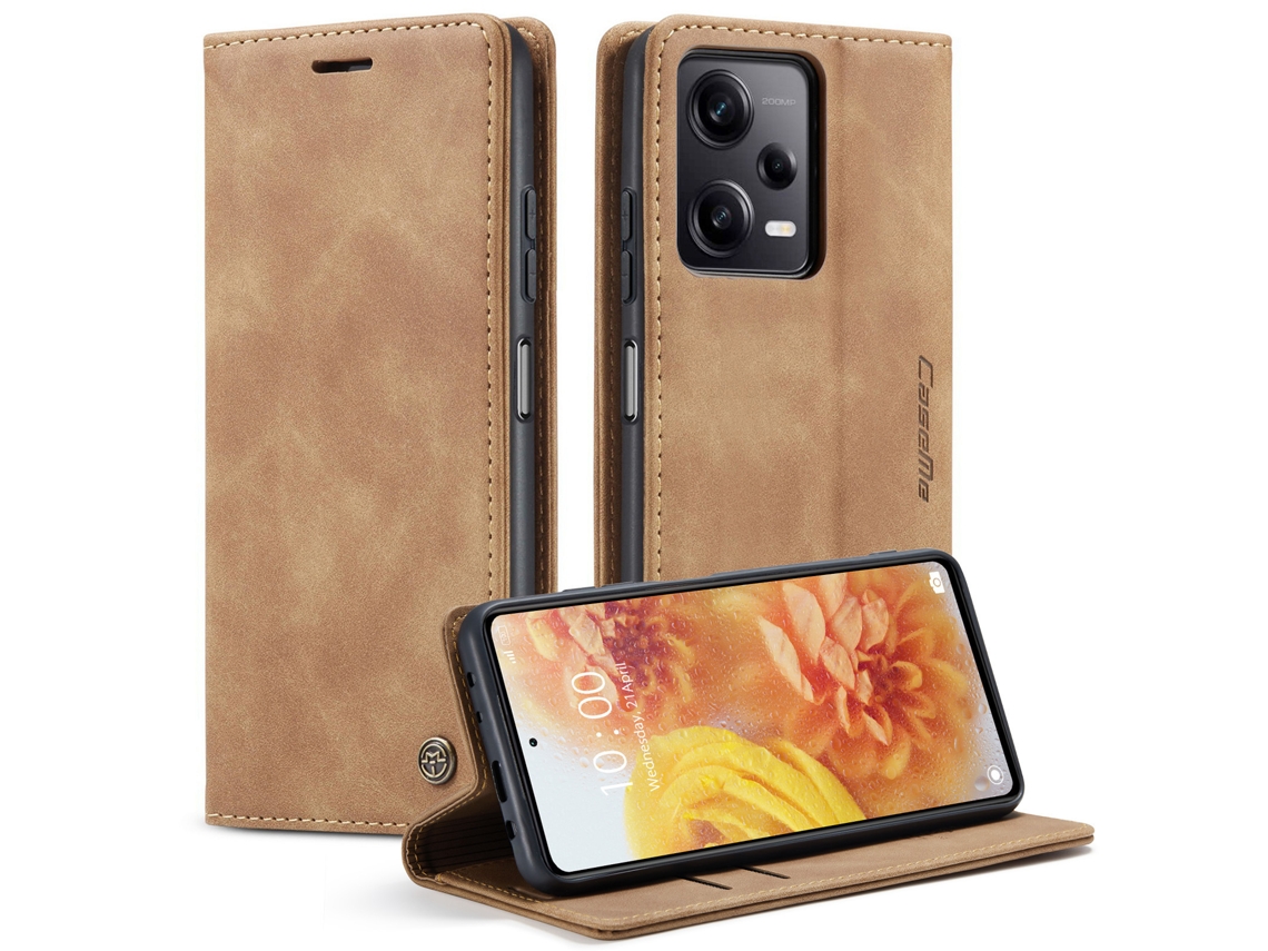Capa De Celular Anti-queda Estilo Retrô Em Couromarrom - Redmi Note 13 Pro 4g (internacional)
