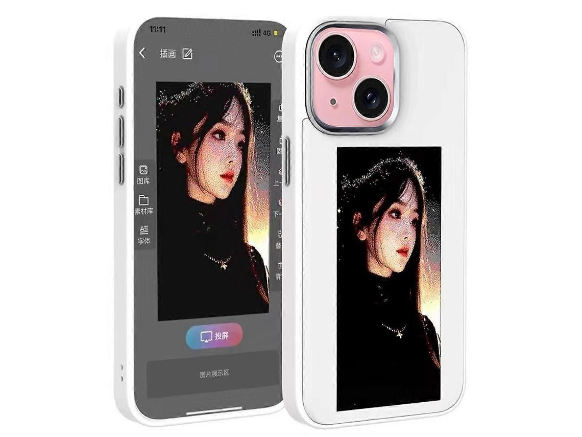 Capa De Celular E Ink Para Iphone 15 Com Tela De 4 Cores E Nfc Inteligente