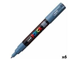 Rotuladores POSCA Pc-1M Cinzento Escuro 6 Unidades