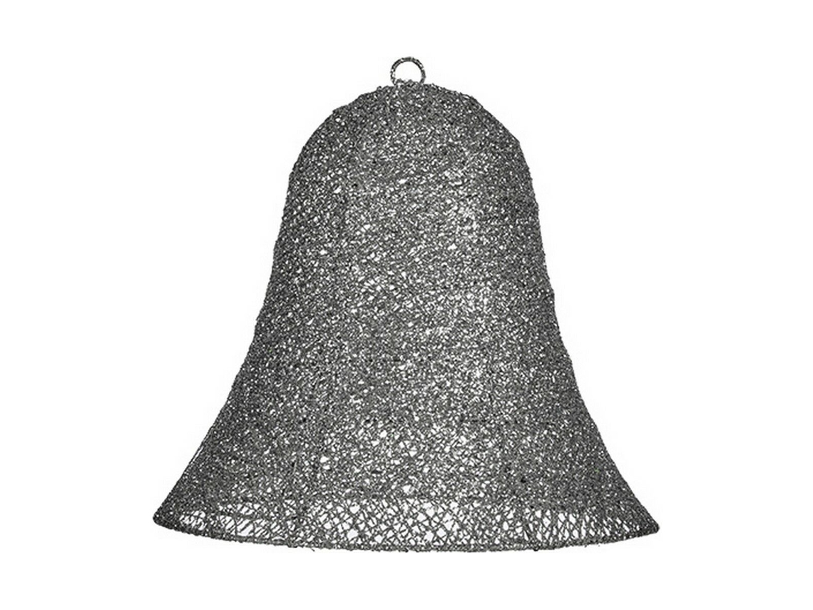 Adorno Natalício Sino Cinzento Metal Plástico 30 X 27 X 30 cm