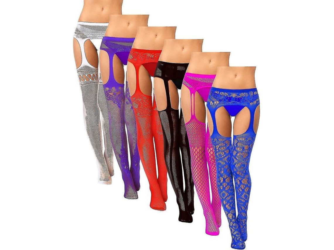 Meias de Nylon com Cinto de Apoio, Design de Rede, Macias e Duráveis, Ideal para Festas e Uso Diário 3x Grande 4x Grande