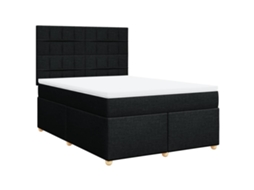 Cama com Molas/colchão 160x200 Cm Tecido Preto MAISON EXCLUSIVE