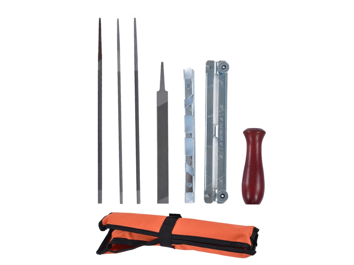 Kit de Afiação de Dentes de Motosserra 8pcs com Medidor e Alça