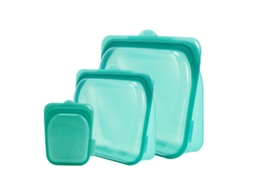 Sacos De Silicone Reutilizáveis Para Armazenamento De Alimentos, 3 Unidades À Prova De Vazamentos Para Congelamento, Livre De Bpa