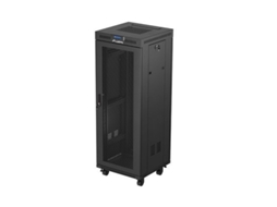 Gabinete de rack de chão 19 32u 600x600 preto perfurado porta lcd Lanberg (pacote plano)