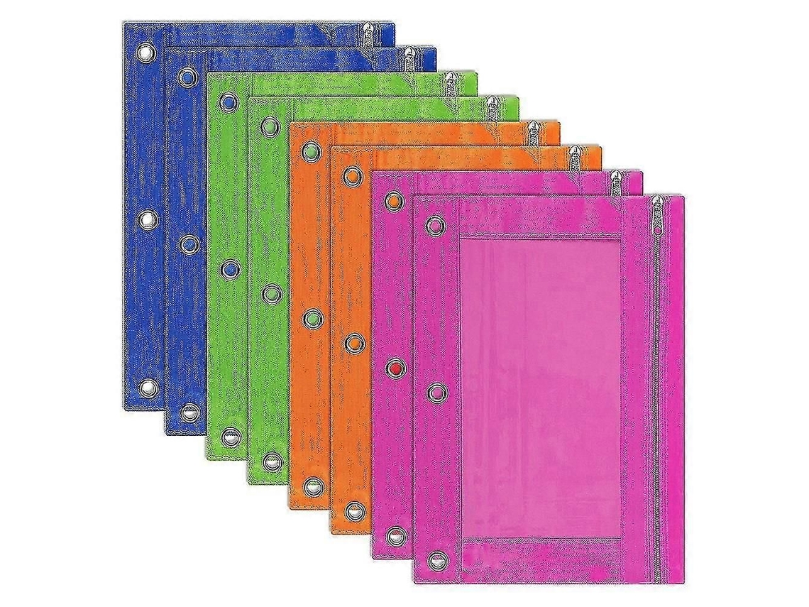 Estojos De Lápis Com Argolas, 8 Pacotes, Multicoloridos-zscy