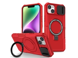 Capa Zruxe Compativel Com Iphone 14 Plus (sliding Camshield - Magsafe - Tpu Hybrid Pc - Vermelho)