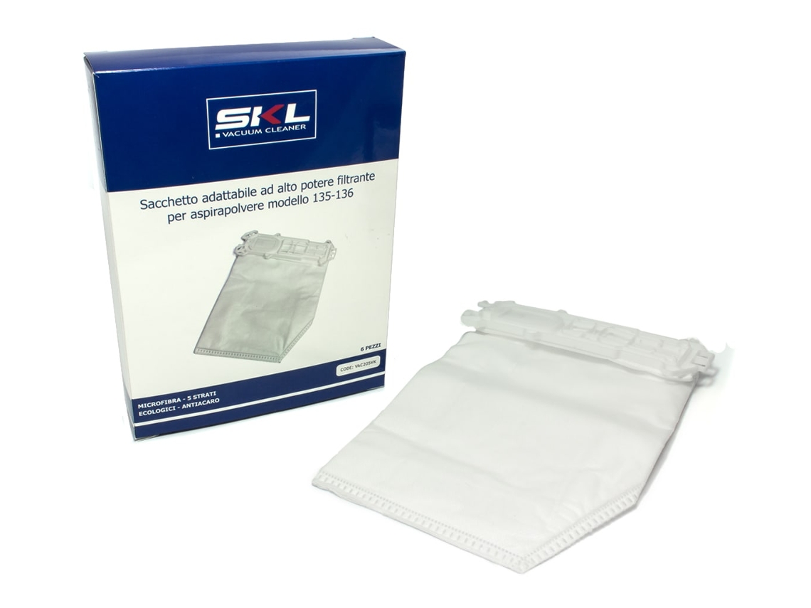 Saco para Aspirador de Pó 6 Unidades Vk135/136 Aspirador Vac205vk
